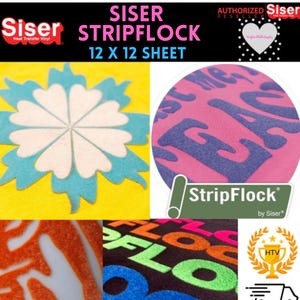Siser StripFlock Pro 12 x 12 Sheet  / 1 Sheet Pack / Siser Easyweed HTV / Heat Transfer Vinyl / Flock Heat Transfer Vinyl / Siser Stripflock