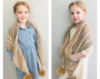 PDF Crochet Pattern -  The Ellison Reeve - No Sew Pocket Shawl - Pocket Scarf - Pocket Shawl - Shawl with Pockets - Scarf with Pockets