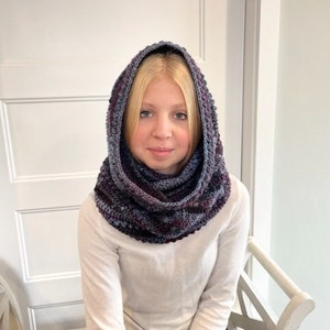 PDF Crochet Pattern - Hooded Cowl - Scarf with Hood - Beginner Boho / Hippie Style Snood - Trendy Scoodie - Delia Dee Easy Hooded Cowl