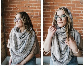 PDF Crochet Pattern - Cozy Hooded Cowl - Easy Women's Scarf - Trendy Scarves with Hood - Warm Snood - Winter Scarf Pattern - Gift Ideas