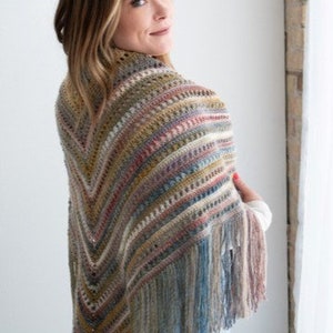 PDF Crochet Pattern - Bohemian Triangle Scarf - Boho Crocheted Wrap ...