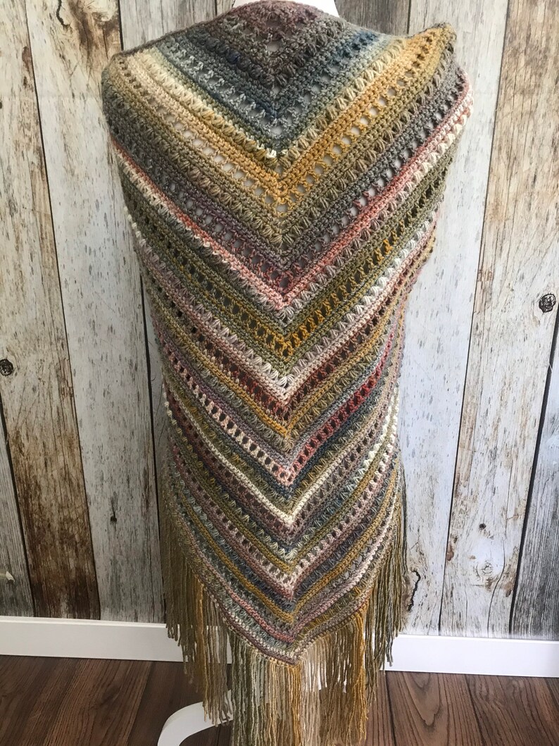 PDF Crochet Pattern - Bohemian Triangle Scarf - Boho Crocheted Wrap ...