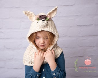 PDF Crochet Pattern - Llama Cowl - Animal Cowl - Animal Scarf - Llama Hat - Llama Scarf