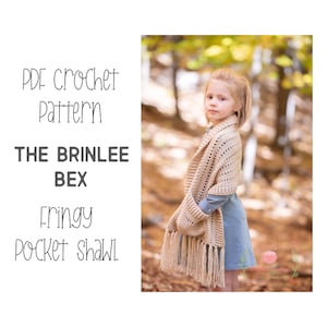 PDF Crochet Pattern - Easy Pocket Shawl Pattern - Beginner Crochet Pattern - Fringy Pocket Shawl - Pocket Scarf - Scarf with Pockets