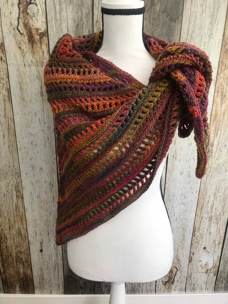 PDF Crochet Pattern - Fall Triangle Scarf - Boho / Bohemian Style Wrap ...