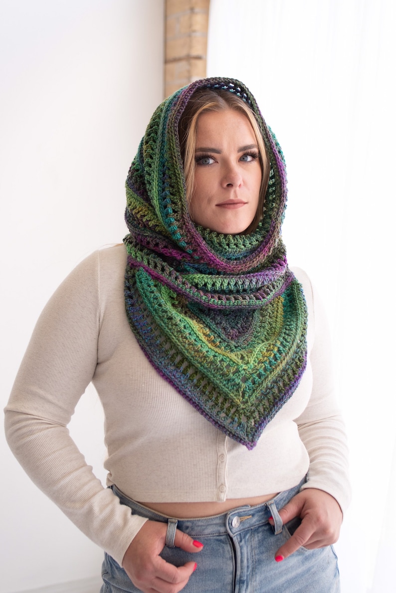 PDF Crochet Pattern Bohemian Hooded Cowl Scarf Boho - Etsy