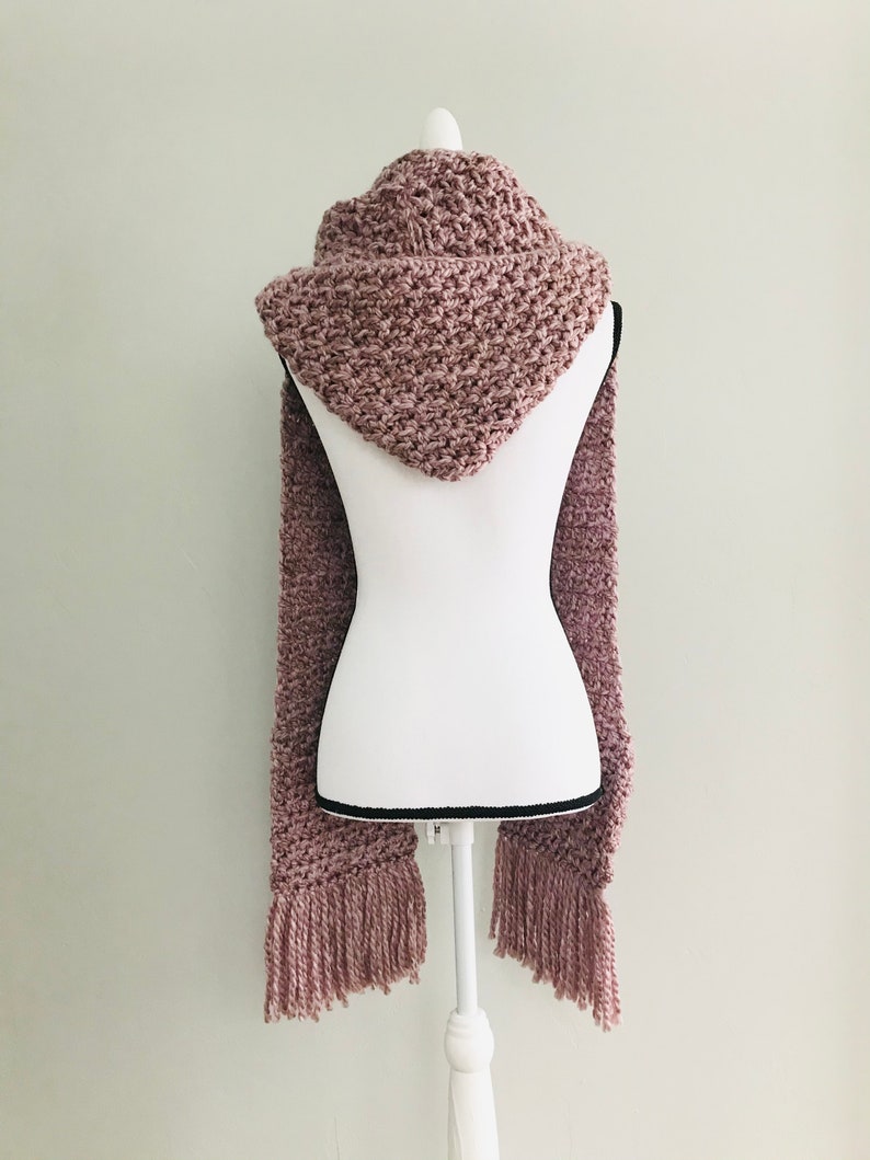 PDF Crochet Pattern The Devlyn Grace Cozy Asymmetrical Scarf Hooded Scarf Scarf with Pockets Crochet Scarf Pattern PDF Pattern image 8