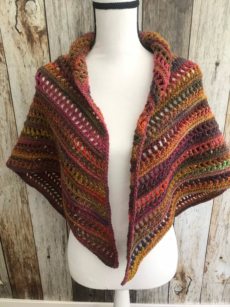 PDF Crochet Pattern - Fall Triangle Scarf - Boho / Bohemian Style Wrap ...
