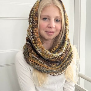 PDF Crochet Pattern - Hooded Cowl - Fall, Autumn Scarf - Beginner ...