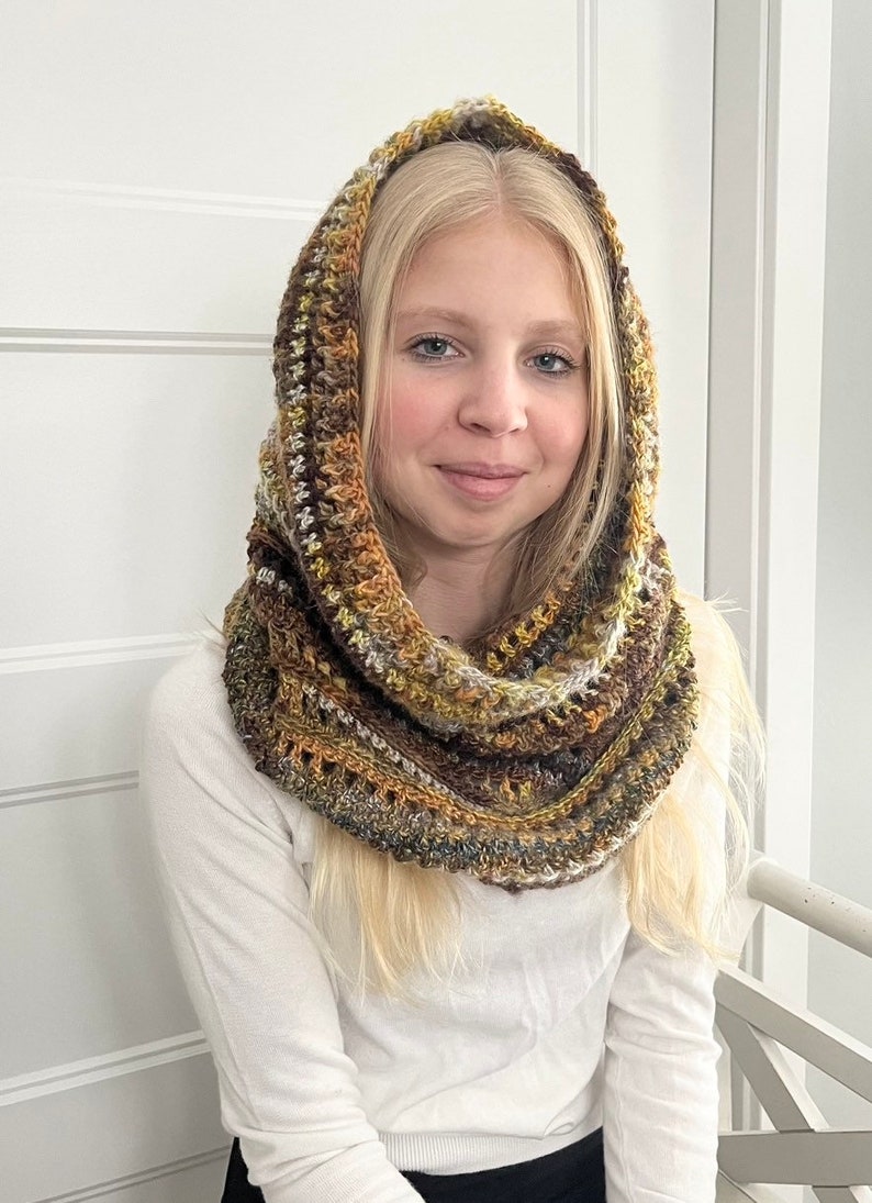 PDF Crochet Pattern - Hooded Cowl - Fall, Autumn Scarf - Beginner ...