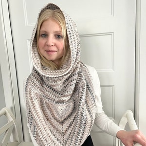 PDF Crochet Pattern - Cozy Hooded Cowl - Easy Women's Scarf - Trendy ...