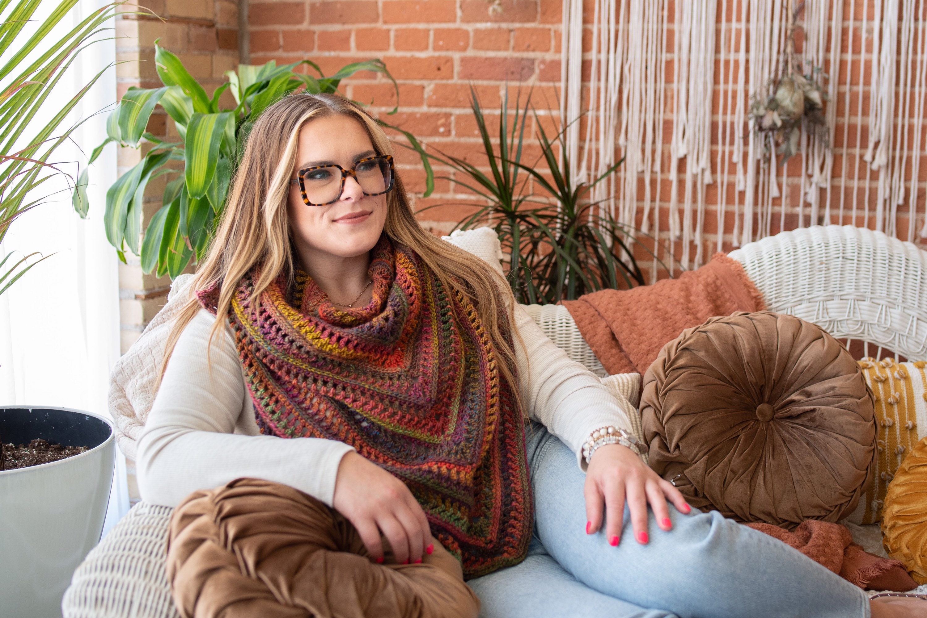 PDF Crochet Pattern - Fall Triangle Scarf - Boho / Bohemian Style Wrap ...