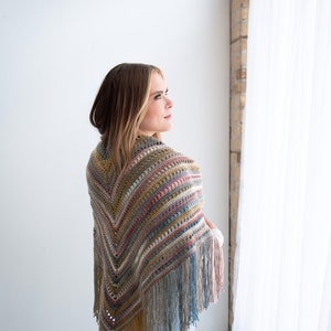 PDF Crochet Pattern - Bohemian Triangle Scarf - Boho Crocheted Wrap ...