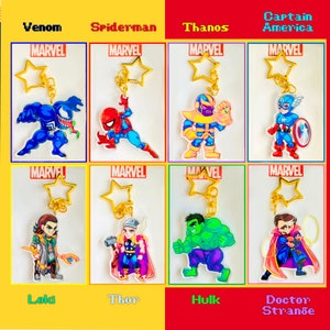 Super Hero Acrylic Keychain | Double sided
