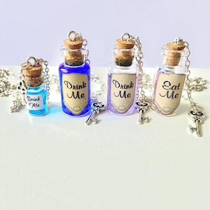 Drink me | Eet me | toverdrankketting | magische fantasie | Alice | Wonderland | sieradenfles