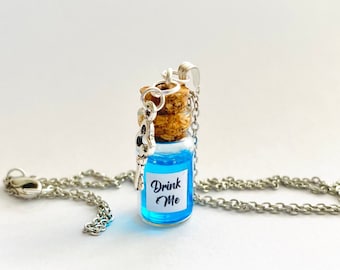 Drink me necklace | magical fantasy potion | Alice | wonderland | jewelry bottle