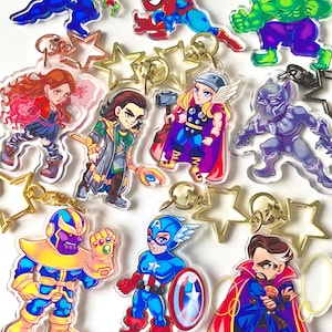 Super Hero Acrylic Keychain | Double sided