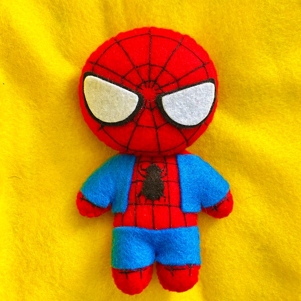 Chibi Spider man super hero | poupée feutrine | Felt doll plush | handmade