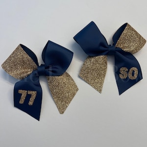 Softball Pigtail Bows - Your choice of ribbon and glitter colors