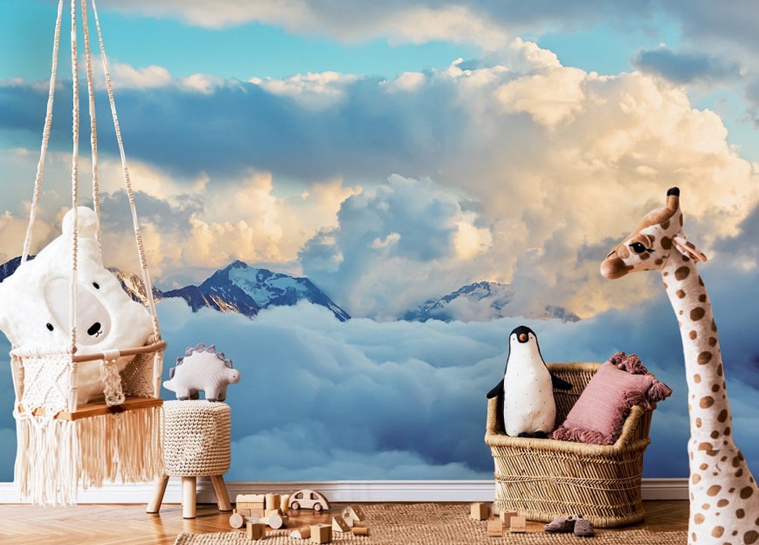 Removable Wallpaper Clouds Magic Sky Wall Mural Self Etsy