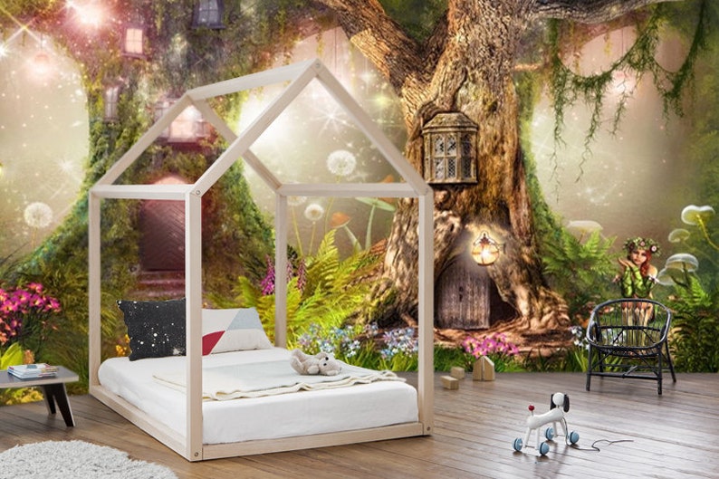 Removable Wallpapermagical Forest Nurserymagic Treefairy Etsy