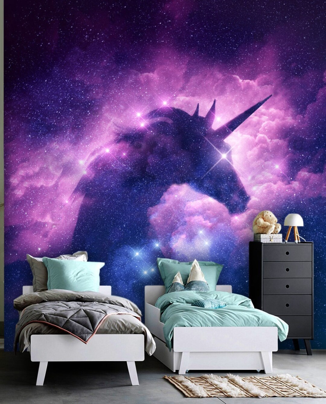 Removable Wallpaperunicorn in the Skynursery Wall Mural Etsy
