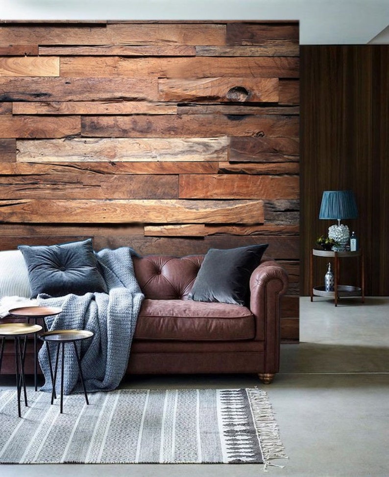 Wallpaper Vinyl Self Adhesive Wooden Plank Wall Design Art Large Photo Mural