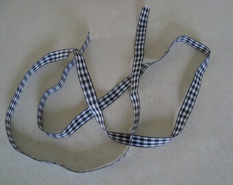 1 cm black and white gingham Ribbon