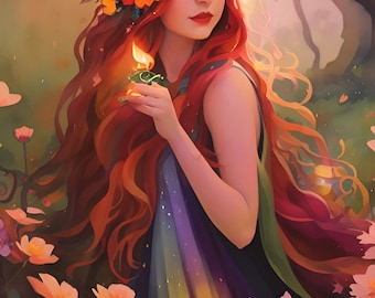 Beltane Blessings Art Print, Signed Giclee Print (A4)