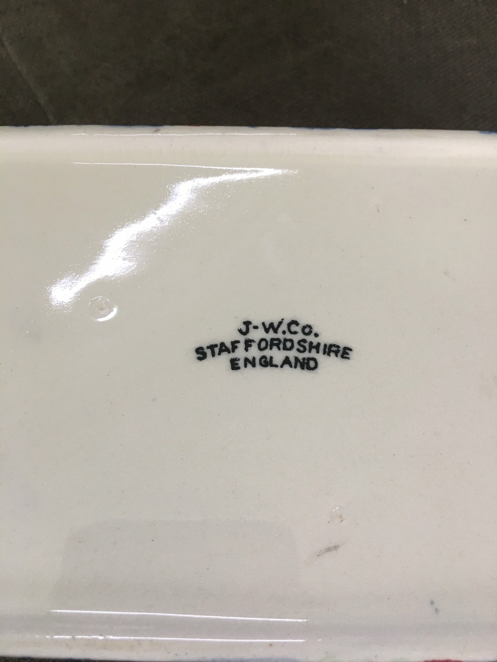 J.w.co Staffordshire England Lidded Box Navy AS IS - Etsy