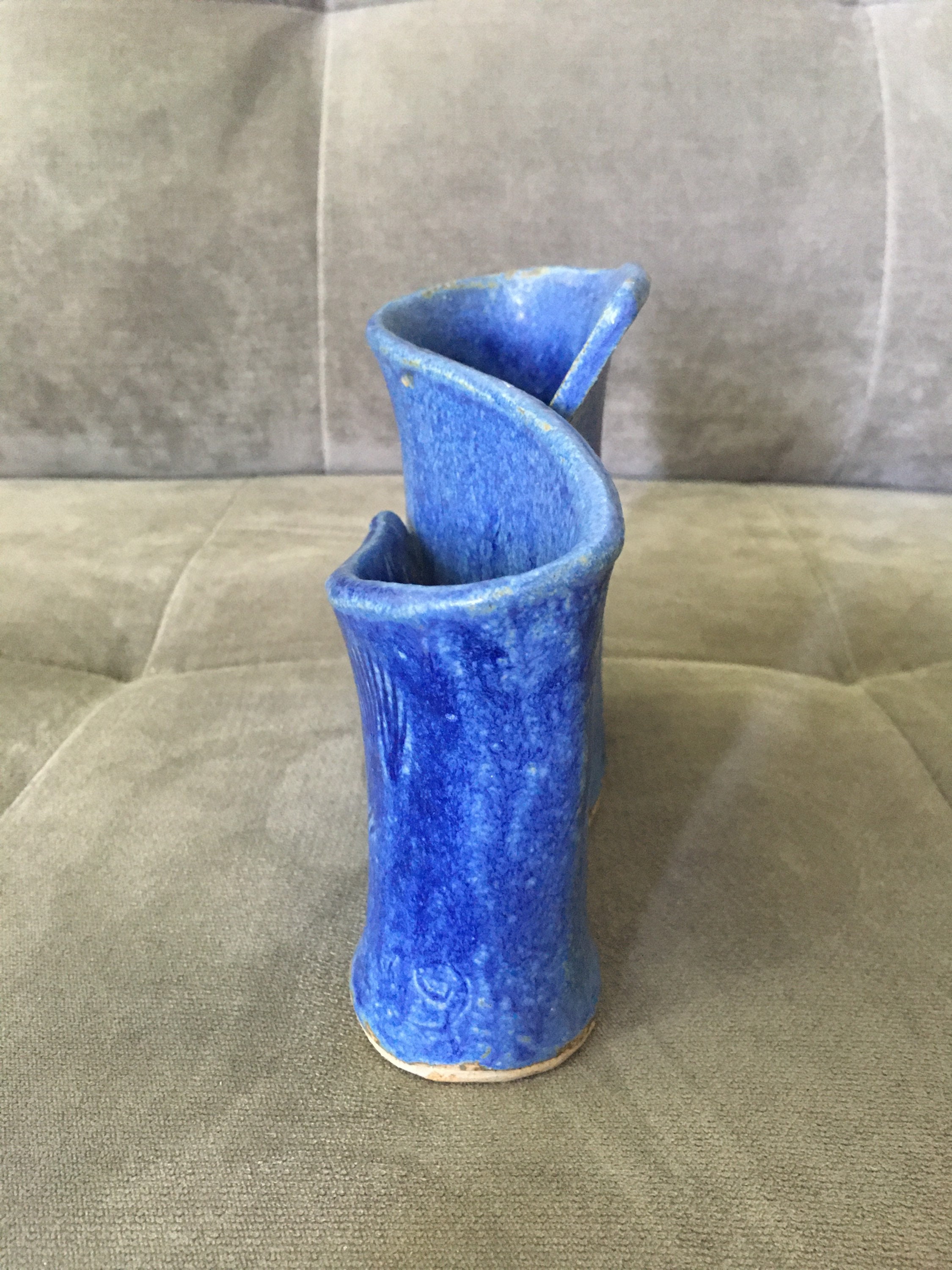 Contemporary Blue Swirl Ceramic Vase Etsy