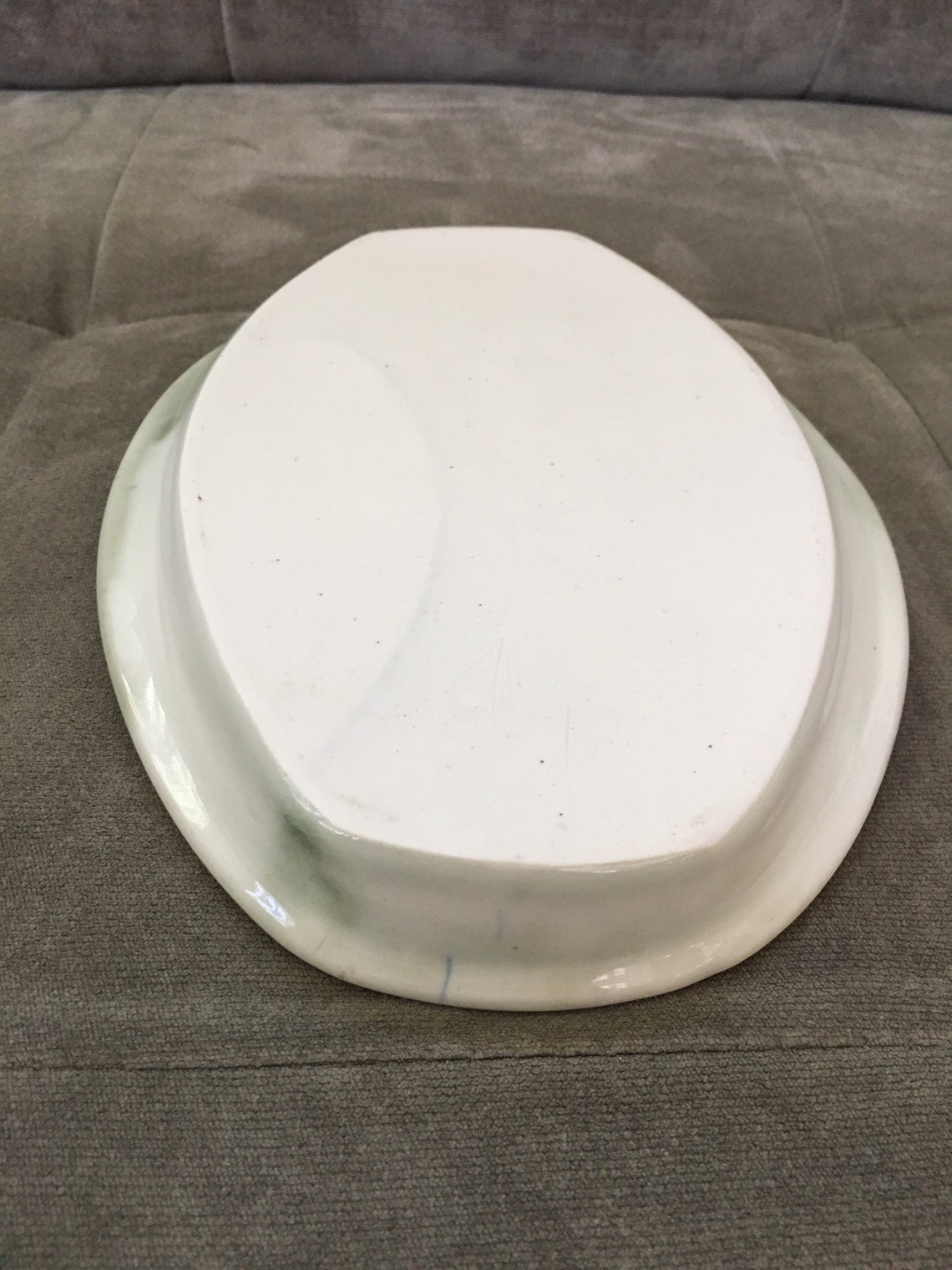 Handmade Pottery Butter Dish Green Glaze 9.75 x 6.5 Etsy
