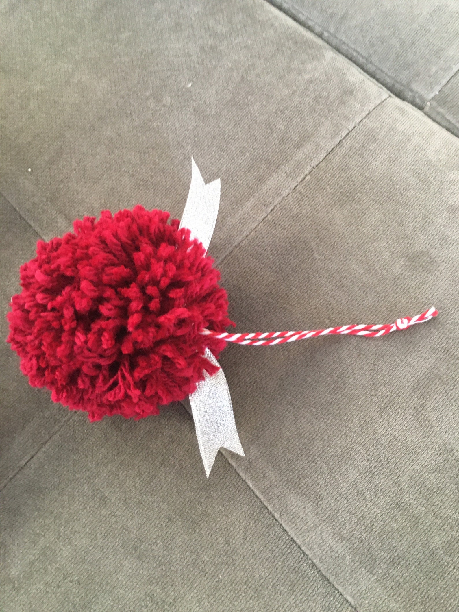 Set of 3 Handmade Pom Pom Ornaments Cardinal Red Etsy