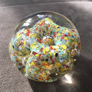 Confetti and Controlled Bubble Paperweight 2.5”