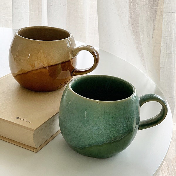 Keramische koffie mok handgemaakte, bruine aangepaste mok, gepersonaliseerde aardewerk mok, housewarming cadeau, home decor, vriend cadeau