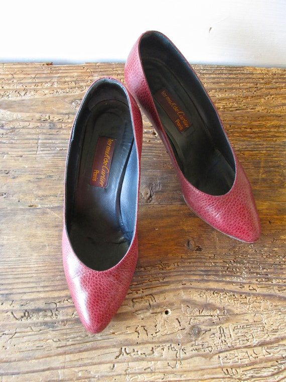 80s heels Burgundy Red Shoes Cartier 