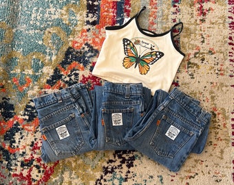 Orange Tab Kid Levi's white patch