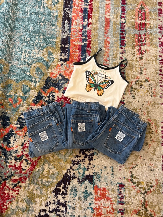 Orange Tab Kid Levi's white patch - image 1