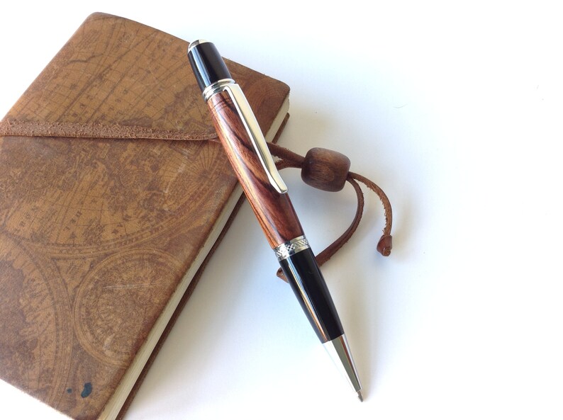 Engraved Pen Wooden Pen Hand Turned Pen Personalized Wood Pen Made In Italy Brasilian Palissander Handcrafted Wooden Pen