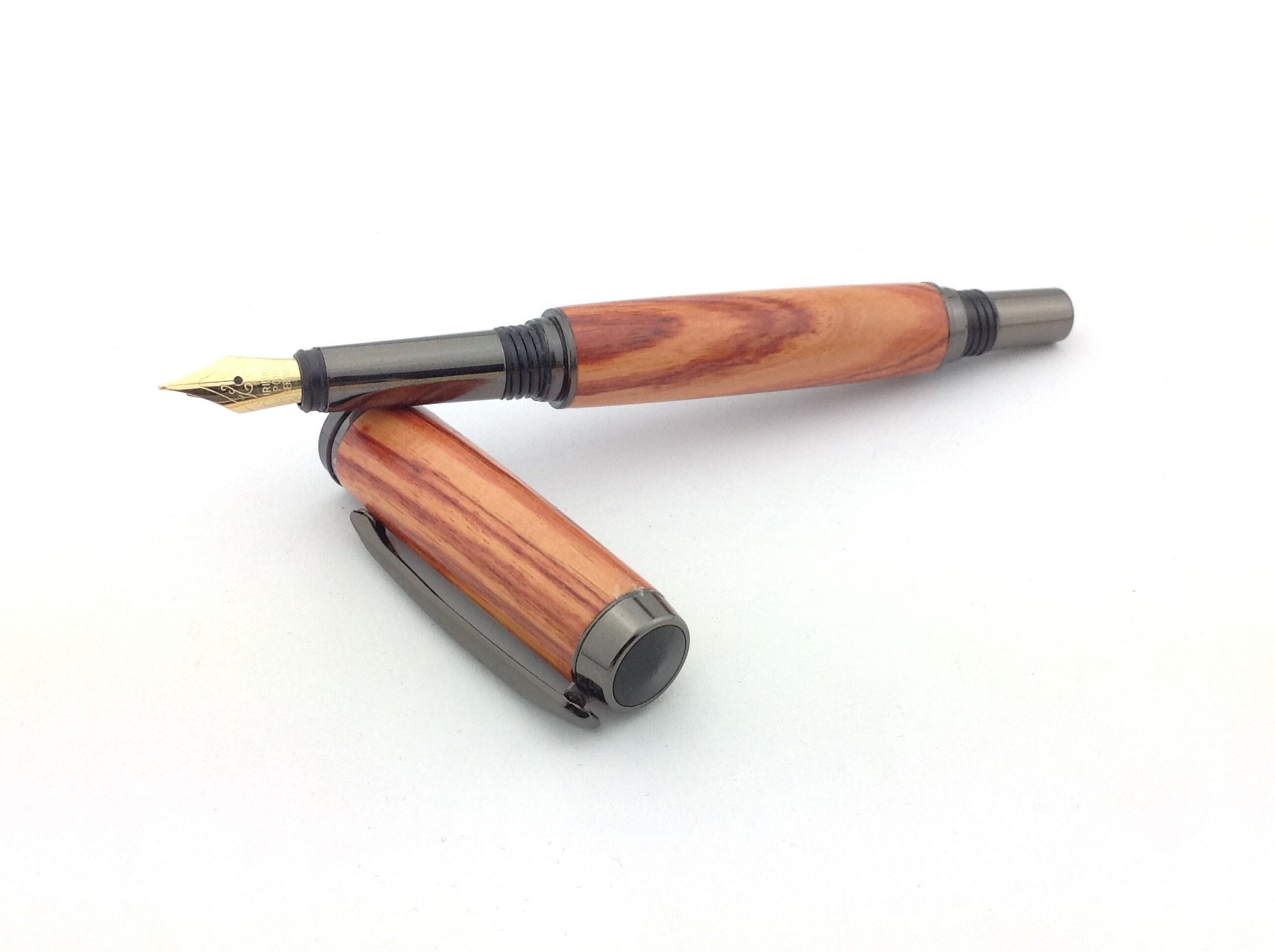 Wooden Fountain Pen Gun Mechanism Brasilian Bois De Rose Etsy
