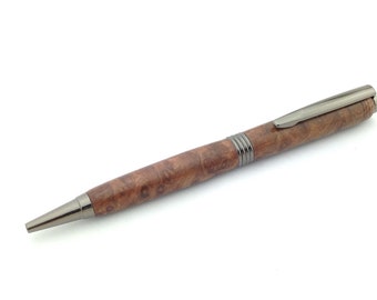 Wooden Pen, American Redwood Pen, Gun Mechanism, Engraved Pen, Made In Italy, Personalized Wood Pen, Handcrafted Wooden Pen