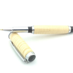 Penna Roller Legno, Legno di Acero Canadese, Meccanismo Cromato, Made In Italy, Penna con Incisione, Penna in Legno, Penna Personalizzata