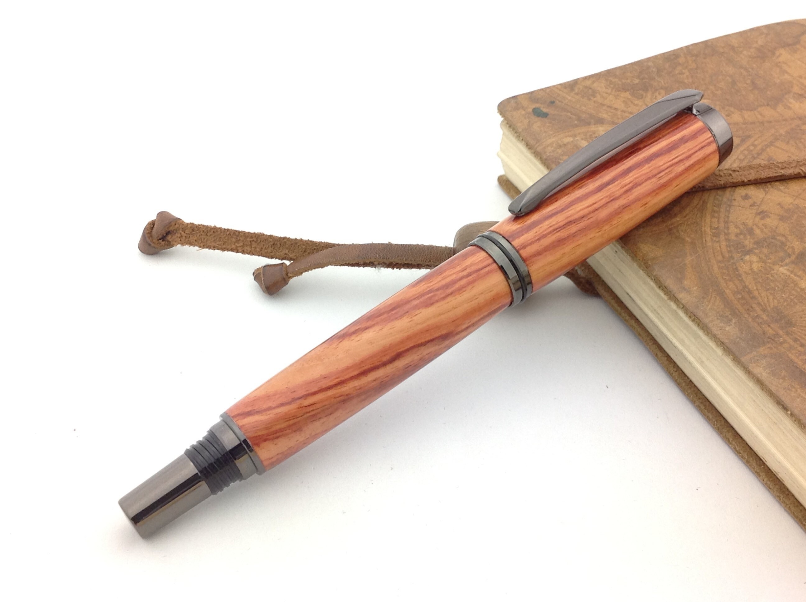 Wooden Fountain Pen Gun Mechanism Brasilian Bois De Rose Etsy