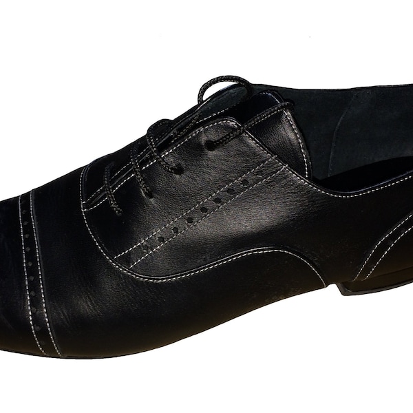 SCHWARZE Tango Schuhe,Tanzschuhe,Lederschuhe,Führerschuhe,Herrenschuhe,La Vikinga Schuhe