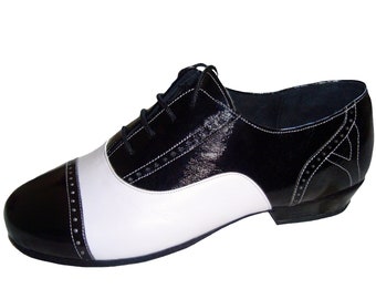 Chaussures de tango NOIR & BLANC, Chaussures de danse, Chaussures en cuir, Chaussures Leaders, Chaussures pour hommes, Chaussures La Vikinga