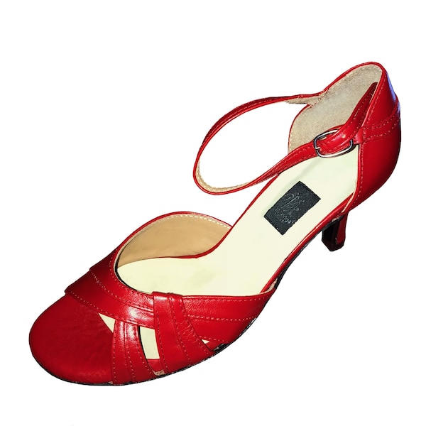 RED Open Toe Closed Back Heels Escarpins / Chaussures pour dames / Chaussures de tango La Vikinga Chaussures