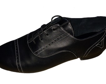 SCHWARZE Tango Schuhe,Tanzschuhe,Lederschuhe,Führerschuhe,Herrenschuhe,La Vikinga Schuhe