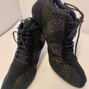 High Heel Sneakers Dance Tango Suede Leather Sole image 7