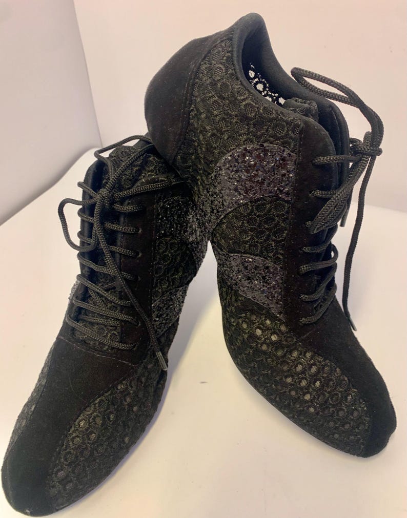 High Heel Sneakers Dance Tango Suede Leather Sole image 7