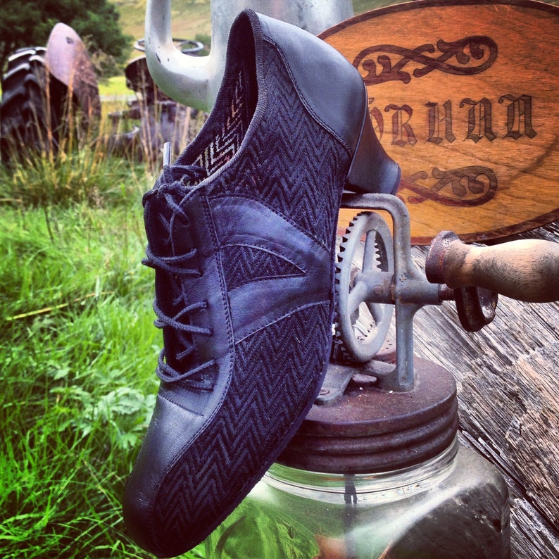 Tango Sneakers La Vikinga Shoes Tango Shoes BLACK Dance Sneakers Practice Shoes Leather Shoes